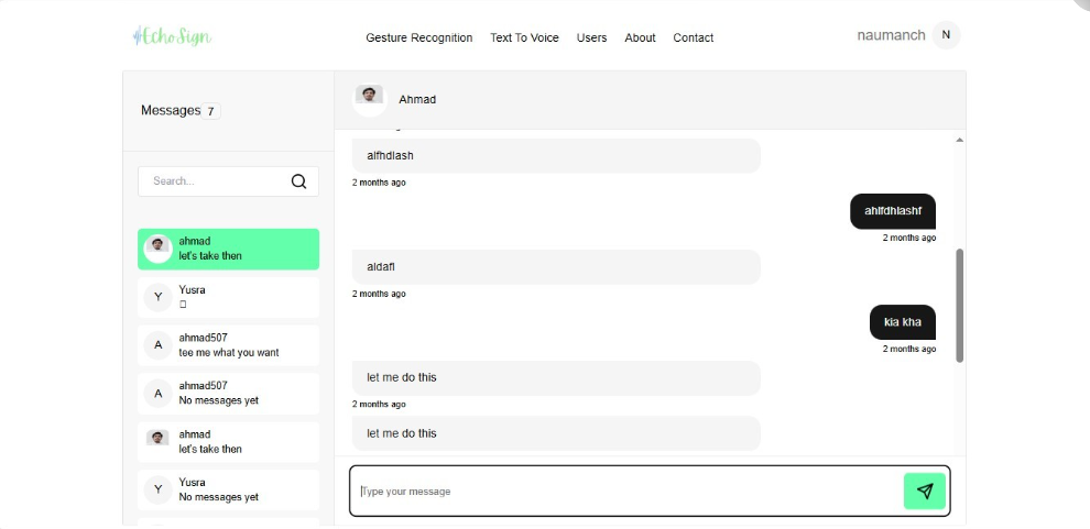 EchoSign direct messaging between users