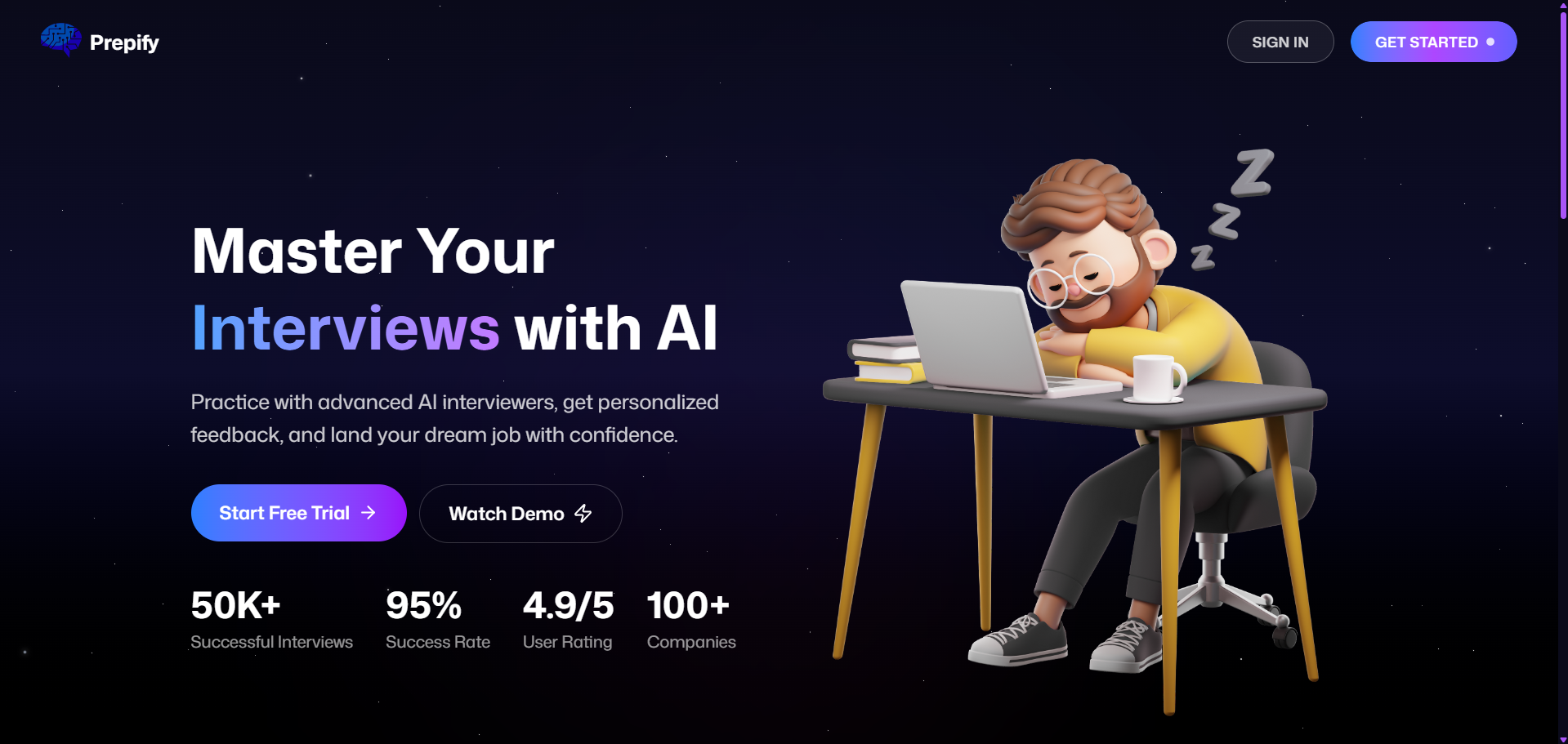 Prepify landing page
